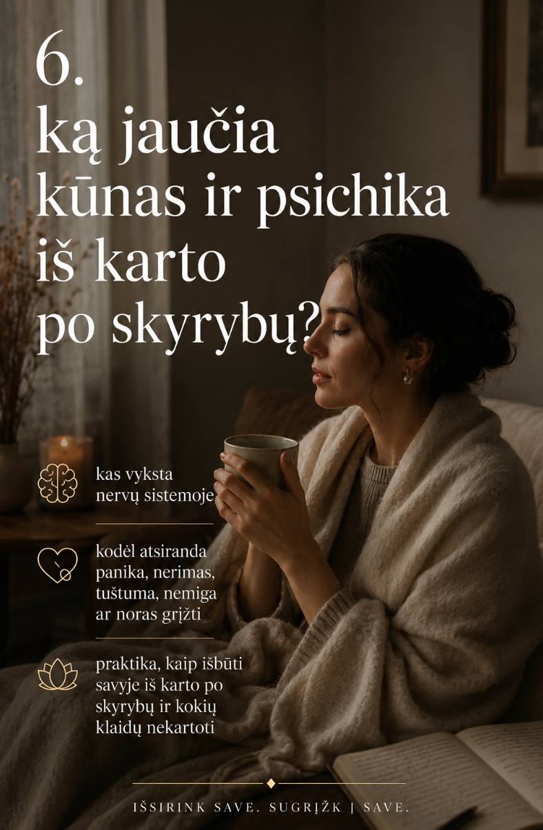 pirma pagalba po skyrybų